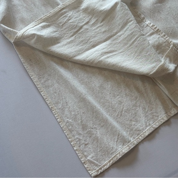 VINTAGE Y2K 90s Sleeveless Button Up Linen Blend White Blouse Small - Picture 7 of 8